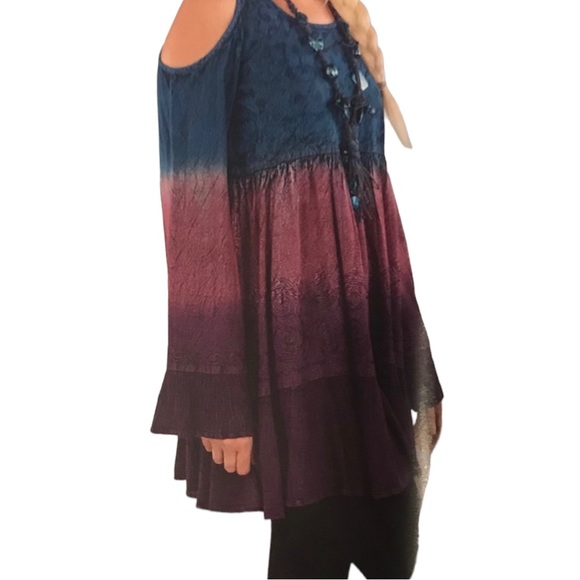 NWT.  Sacred Threads Tunic.  218668.   BL/OR - Picture 2 of 5